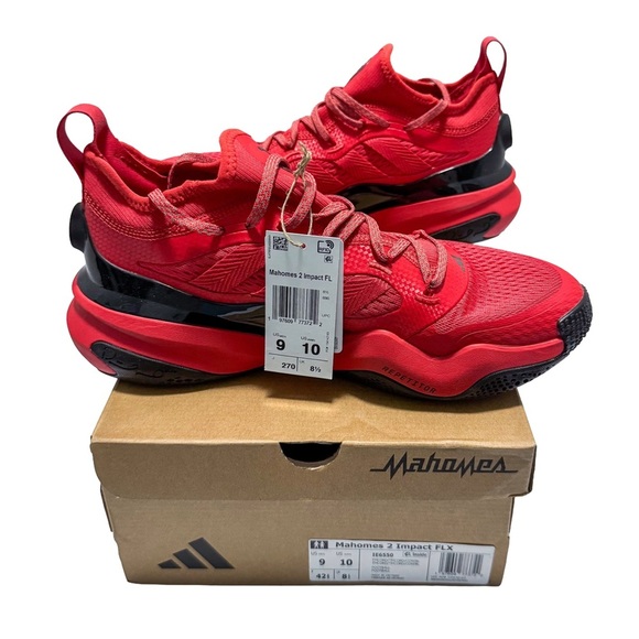 adidas Mahomes 2 Impact FLX Race Against Time Men 9 Collegiate Red/Black New - Picture 1 of 14